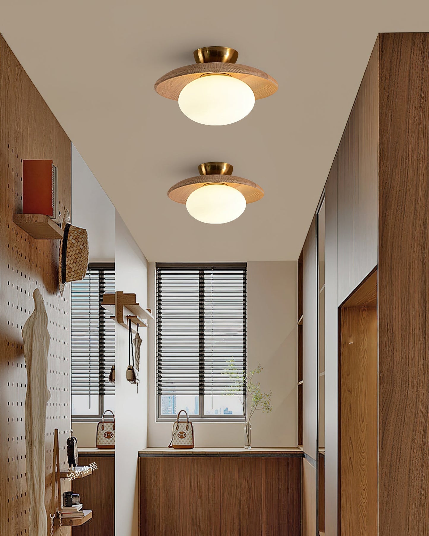 **Cathy Lampe Plafonnier Bois et Verre – Élégance Lumineuse pour Votre Intérieur** 6