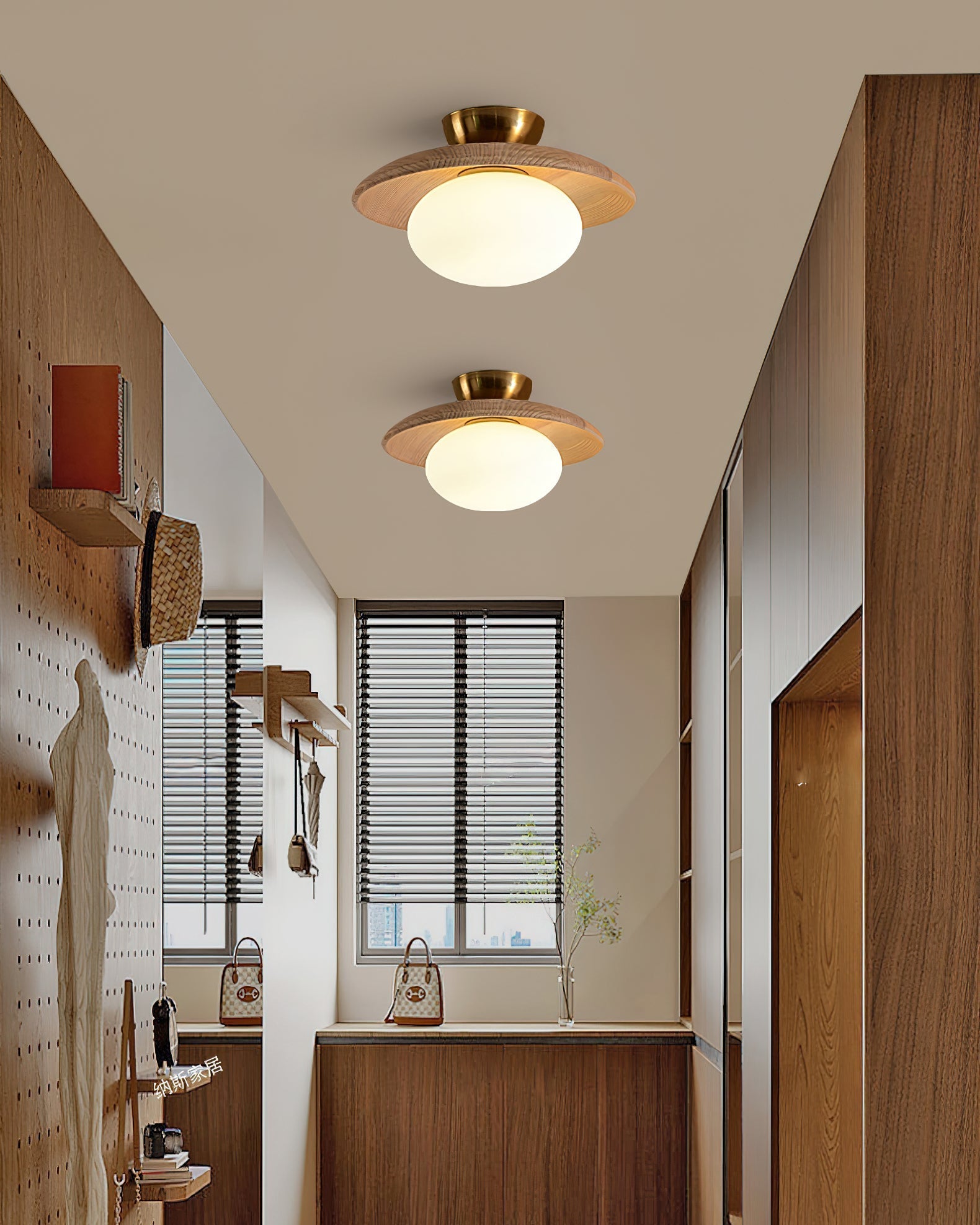 **Cathy Lampe Plafonnier Bois et Verre – Élégance Lumineuse pour Votre Intérieur** 6