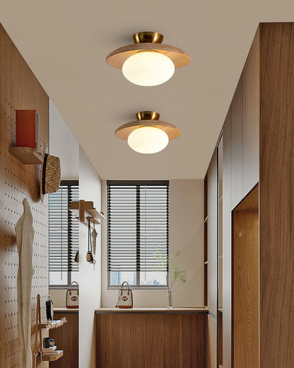 **Cathy Lampe Plafonnier Bois et Verre – Élégance Lumineuse pour Votre Intérieur** 6