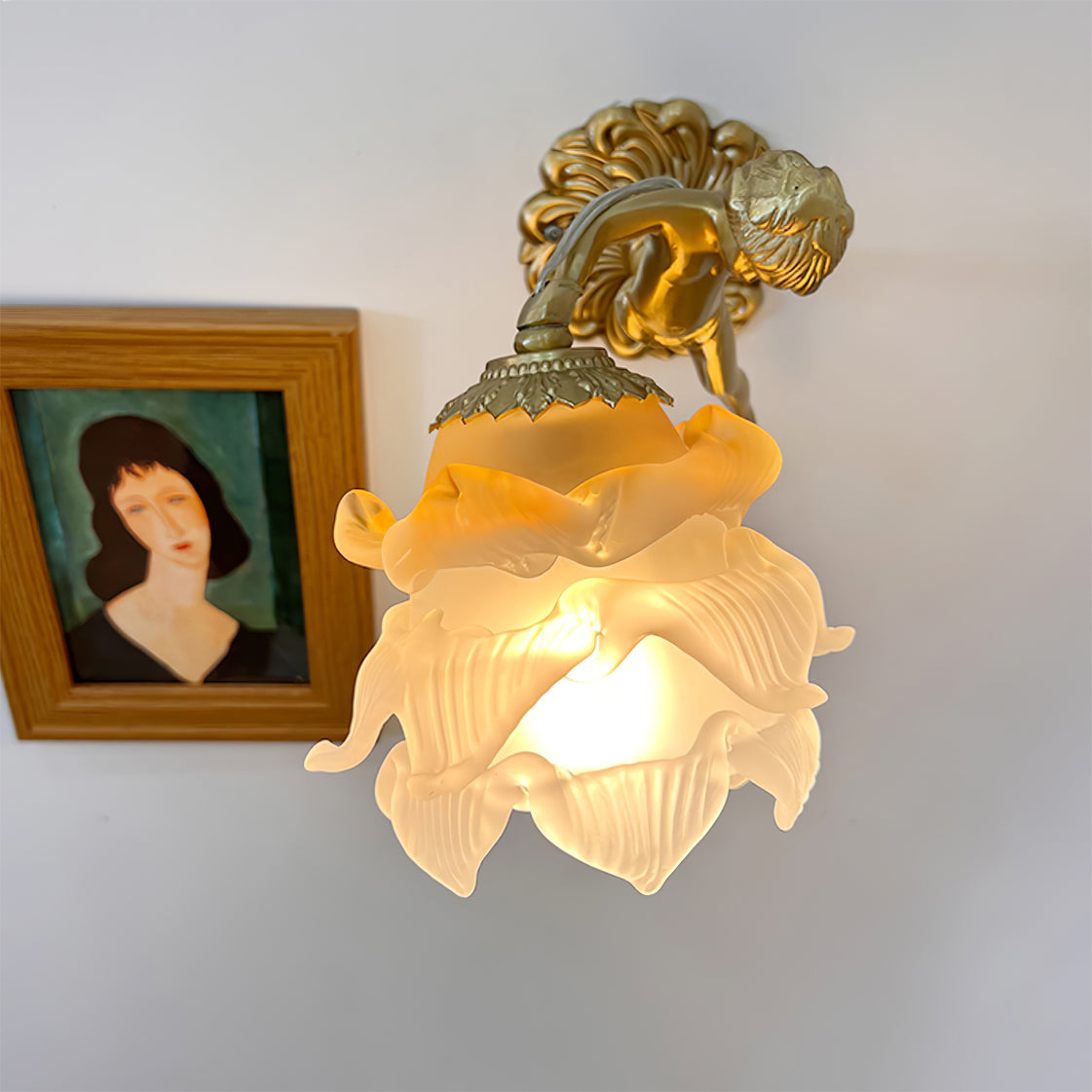 **LAMPE MURALE PUTTI EN BRONZE – Élégance Artisanale Pour Votre Intérieur** 4