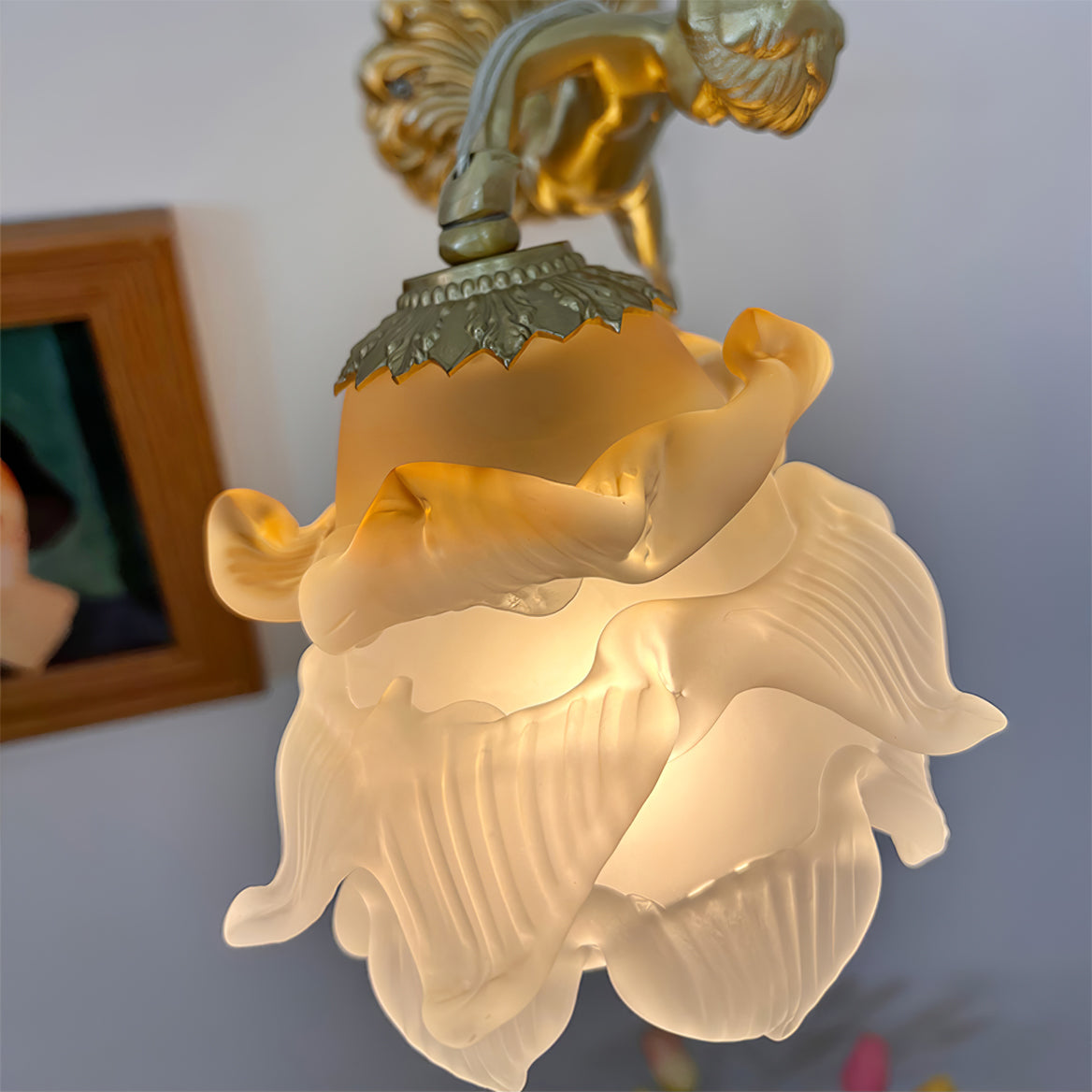 **LAMPE MURALE PUTTI EN BRONZE – Élégance Artisanale Pour Votre Intérieur** 6