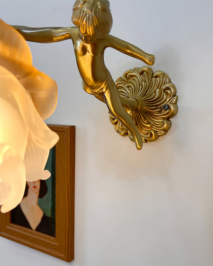 **LAMPE MURALE PUTTI EN BRONZE – Élégance Artisanale Pour Votre Intérieur** 7