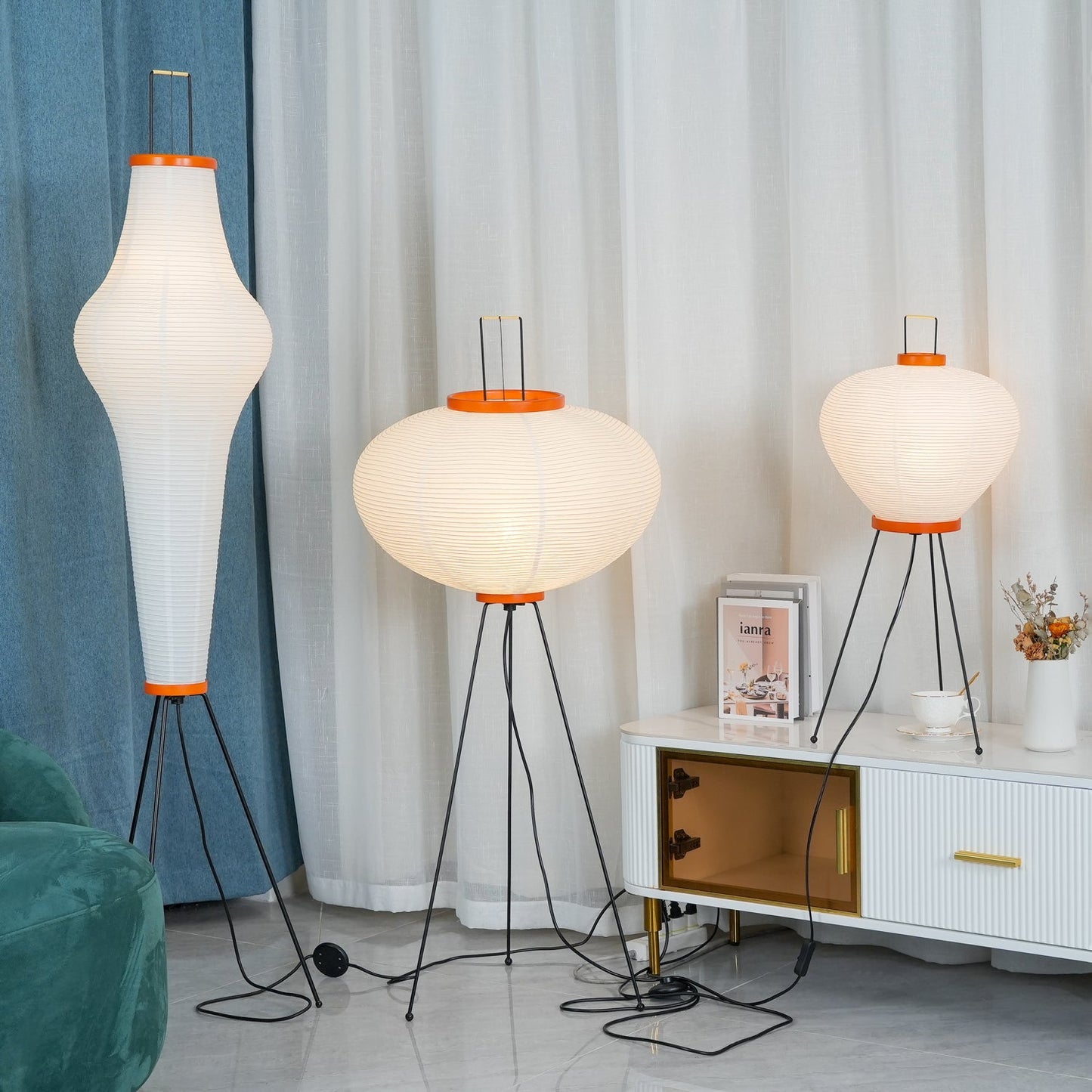 Lampadaire Design en Papier Washi – Éclairez Votre Intérieur avec Élégance 2
