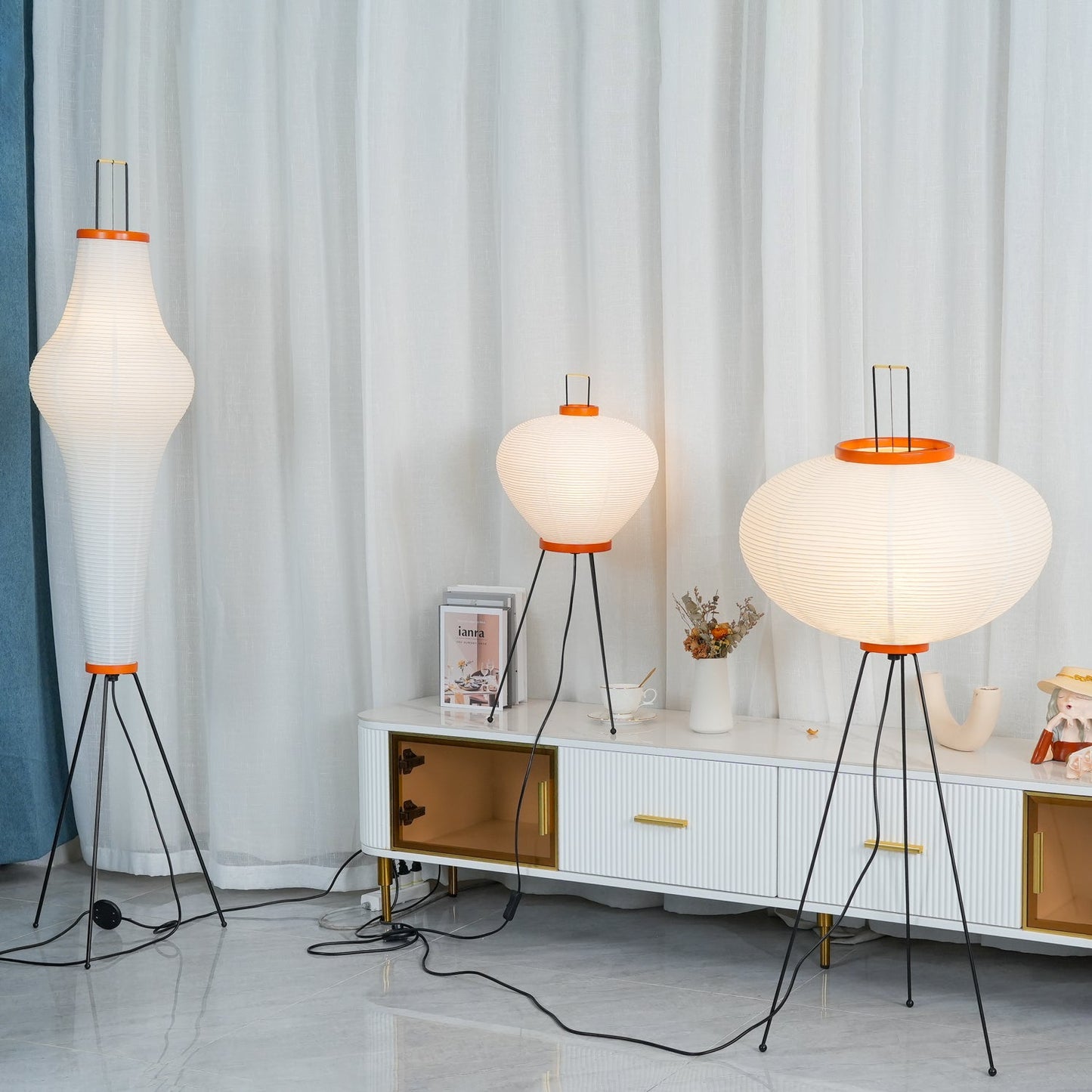 Lampadaire Design en Papier Washi – Éclairez Votre Intérieur avec Élégance 4