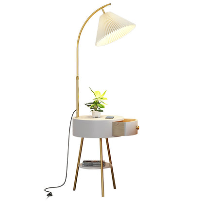 Lampadaire Design en Tissu Plissé – Éclairez Votre Espace avec Élégance 1