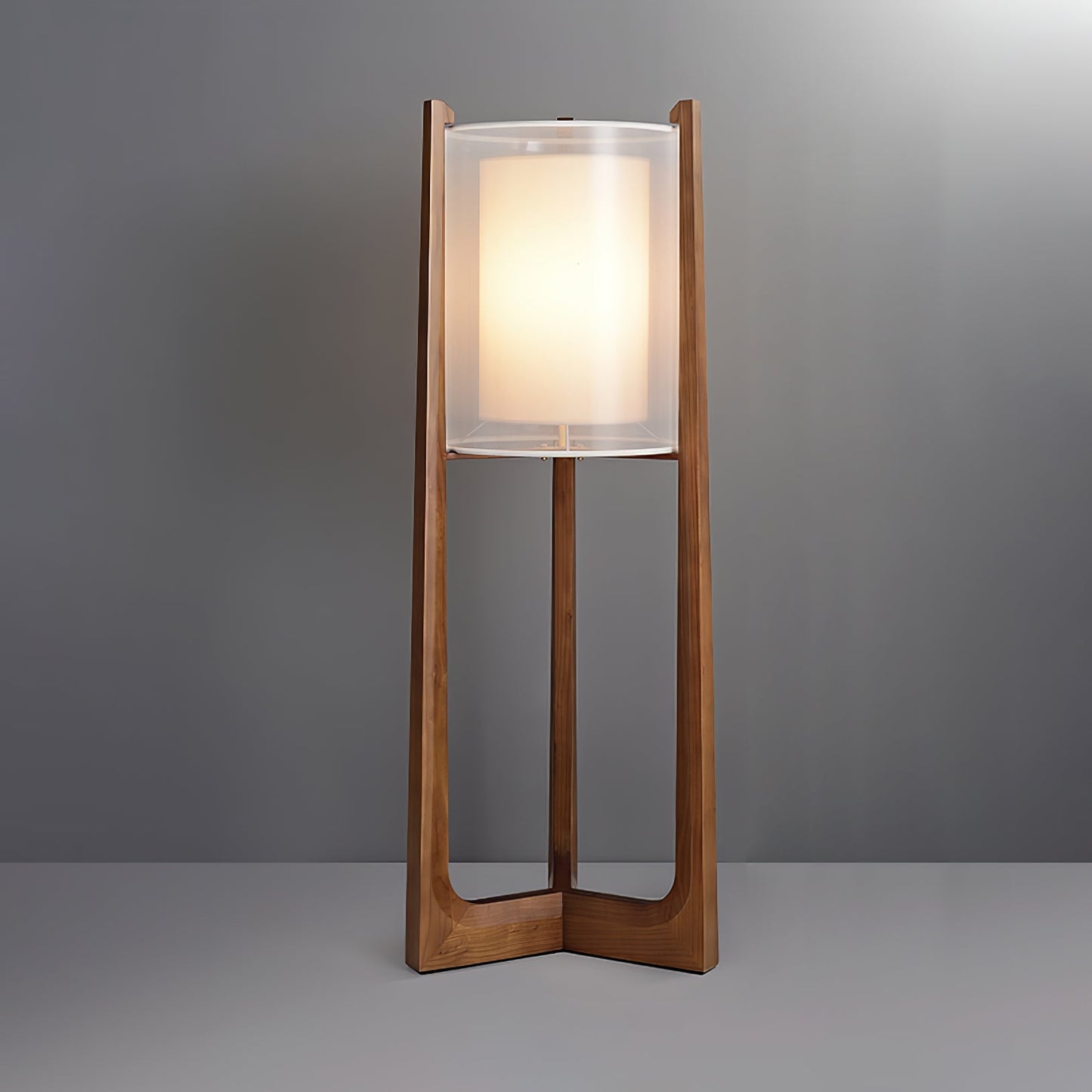 Lampadaire Élégant en Bois de Noyer – Éclairage Ambiant Chic et Raffiné 9