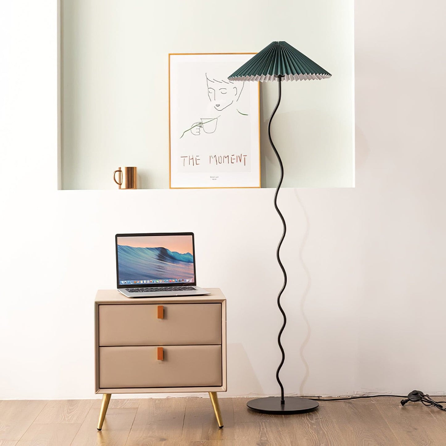 Lampadaire Sur Pied Plissé Élégant – Éclairage Chaleureux pour Votre Espace 3