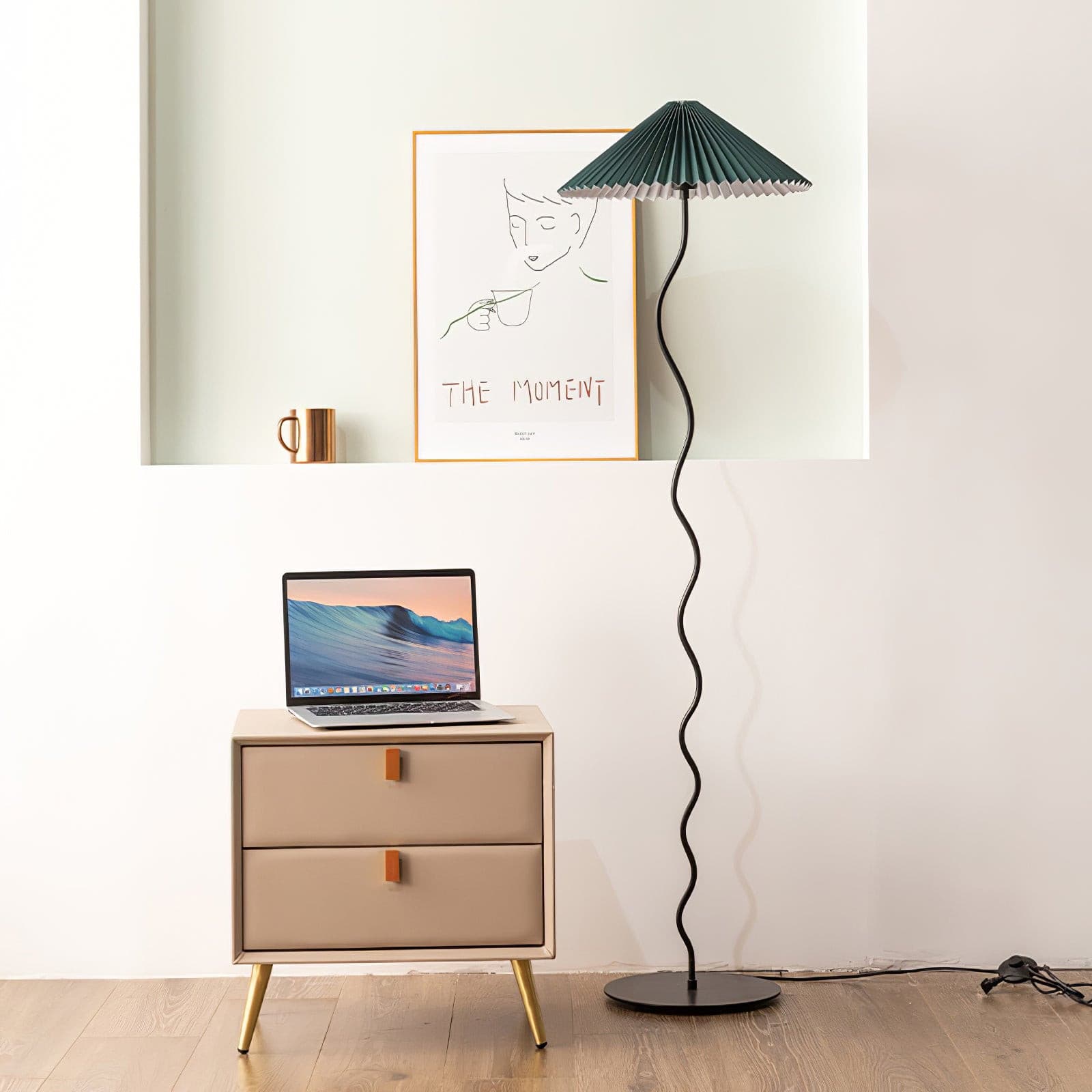 Lampadaire Sur Pied Plissé Élégant – Éclairage Chaleureux pour Votre Espace 3