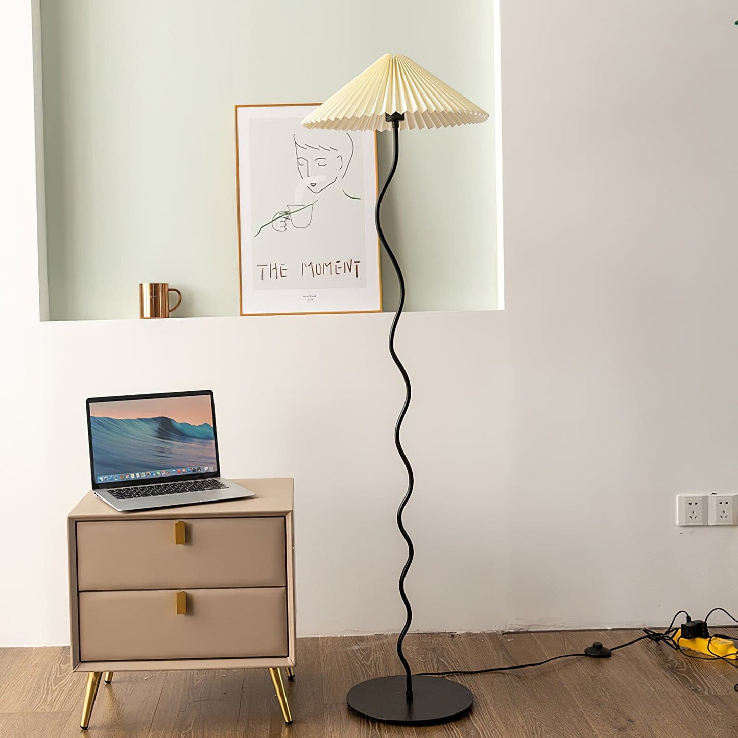 Lampadaire Sur Pied Plissé Élégant – Éclairage Chaleureux pour Votre Espace 5