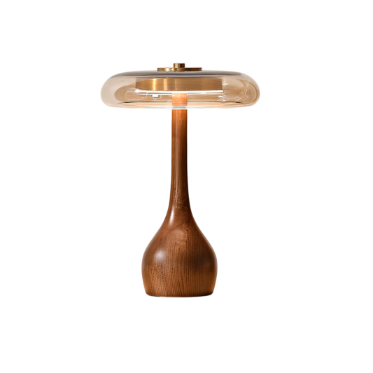 Lampe De Table Élégante En Bois Et Verre – Éclairage Doux Pour Une Atmosphère Chaleureuse 0