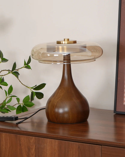 Lampe De Table Élégante En Bois Et Verre – Éclairage Doux Pour Une Atmosphère Chaleureuse 3