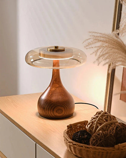 Lampe De Table Élégante En Bois Et Verre – Éclairage Doux Pour Une Atmosphère Chaleureuse 4