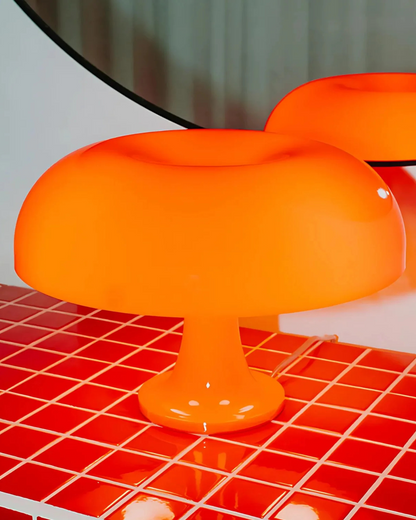 Lampe De Table Rétro Dôme – Éclat Orange Avec Lumière Douce 2