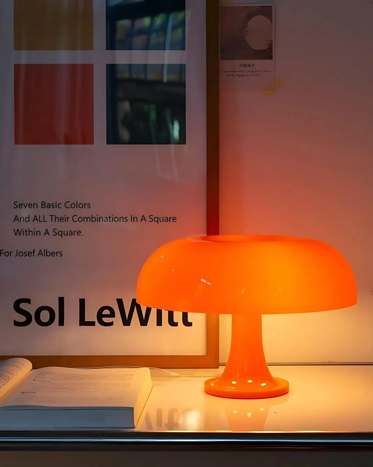 Lampe De Table Rétro Dôme – Éclat Orange Avec Lumière Douce 3