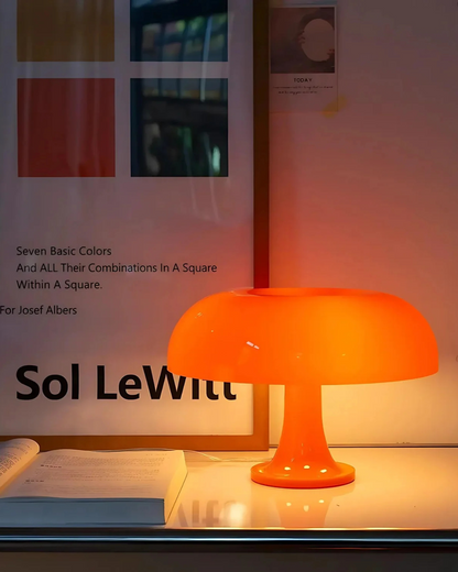 Lampe De Table Rétro Dôme – Éclat Orange Avec Lumière Douce 3