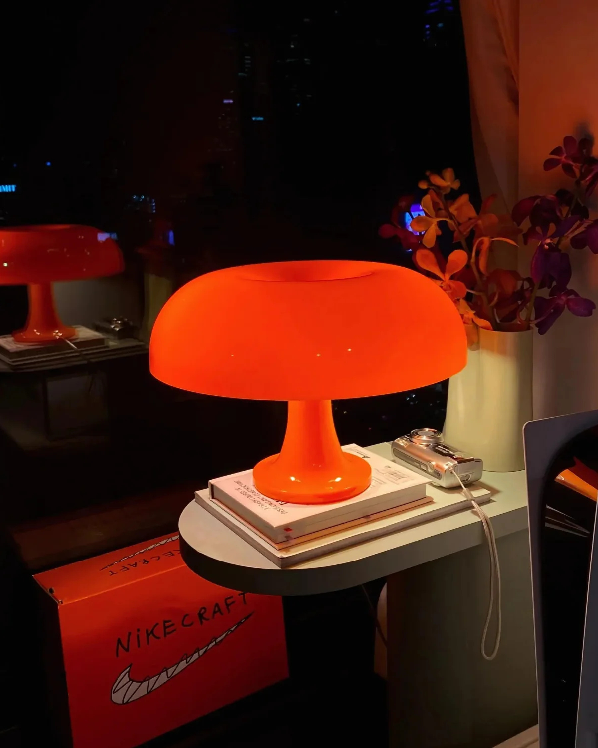 Lampe De Table Rétro Dôme – Éclat Orange Avec Lumière Douce 4