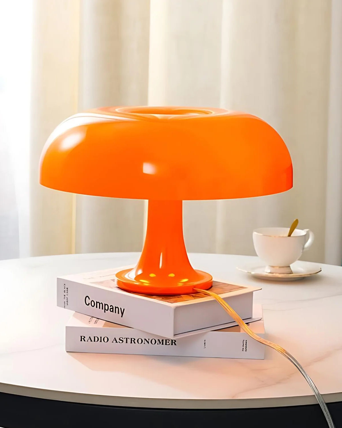Lampe De Table Rétro Dôme – Éclat Orange Avec Lumière Douce 5
