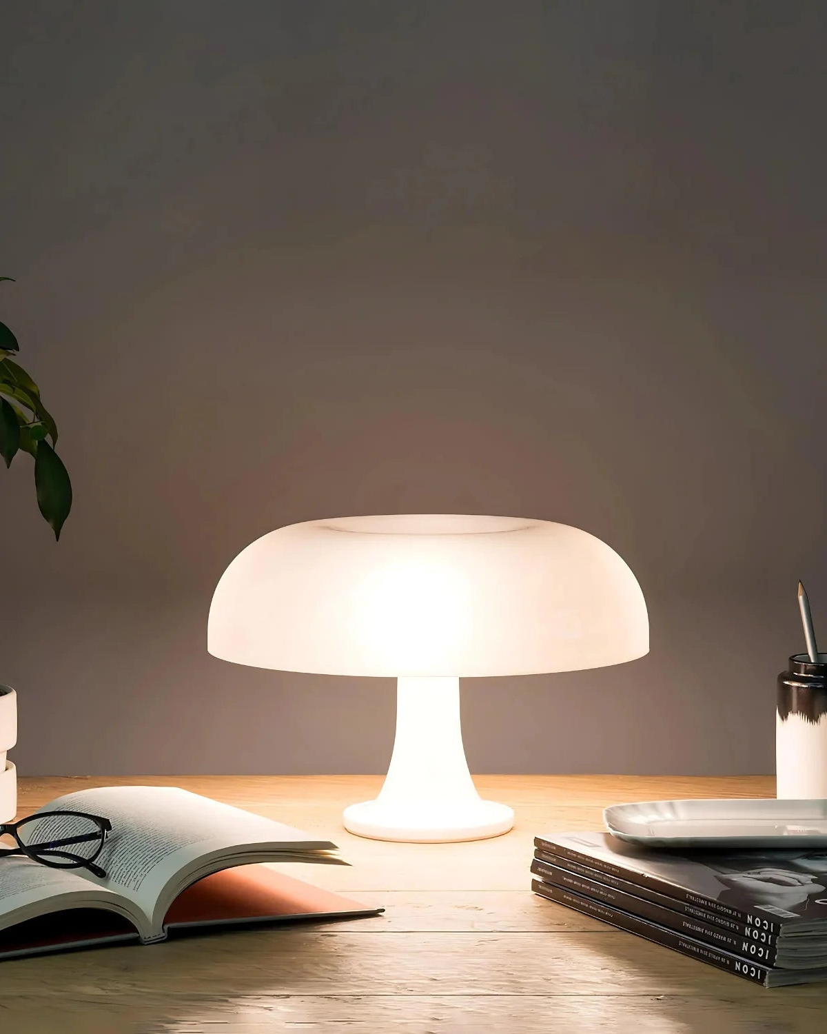 Lampe De Table Rétro Dôme – Éclat Orange Avec Lumière Douce 8