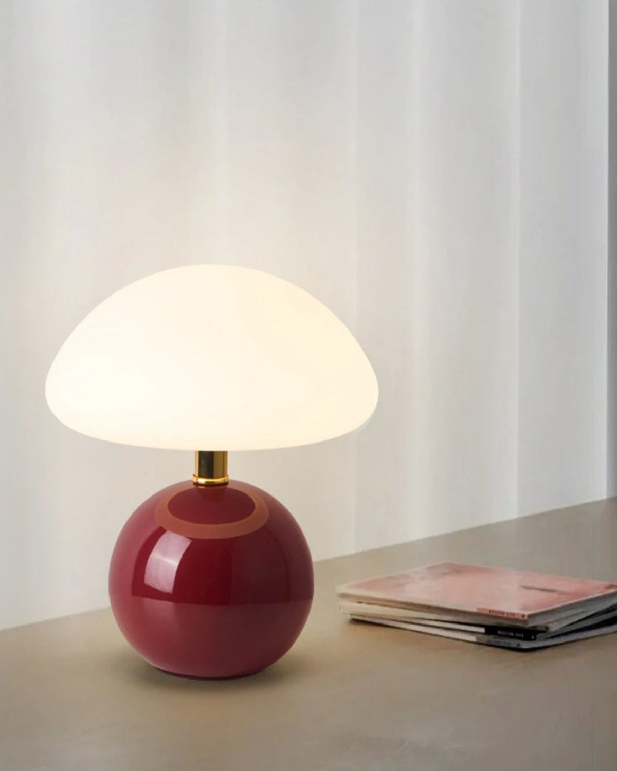 Lampe De Table Sphérique Rouge – Éclairage Doux Pour Ambiance Chaleureuse 5