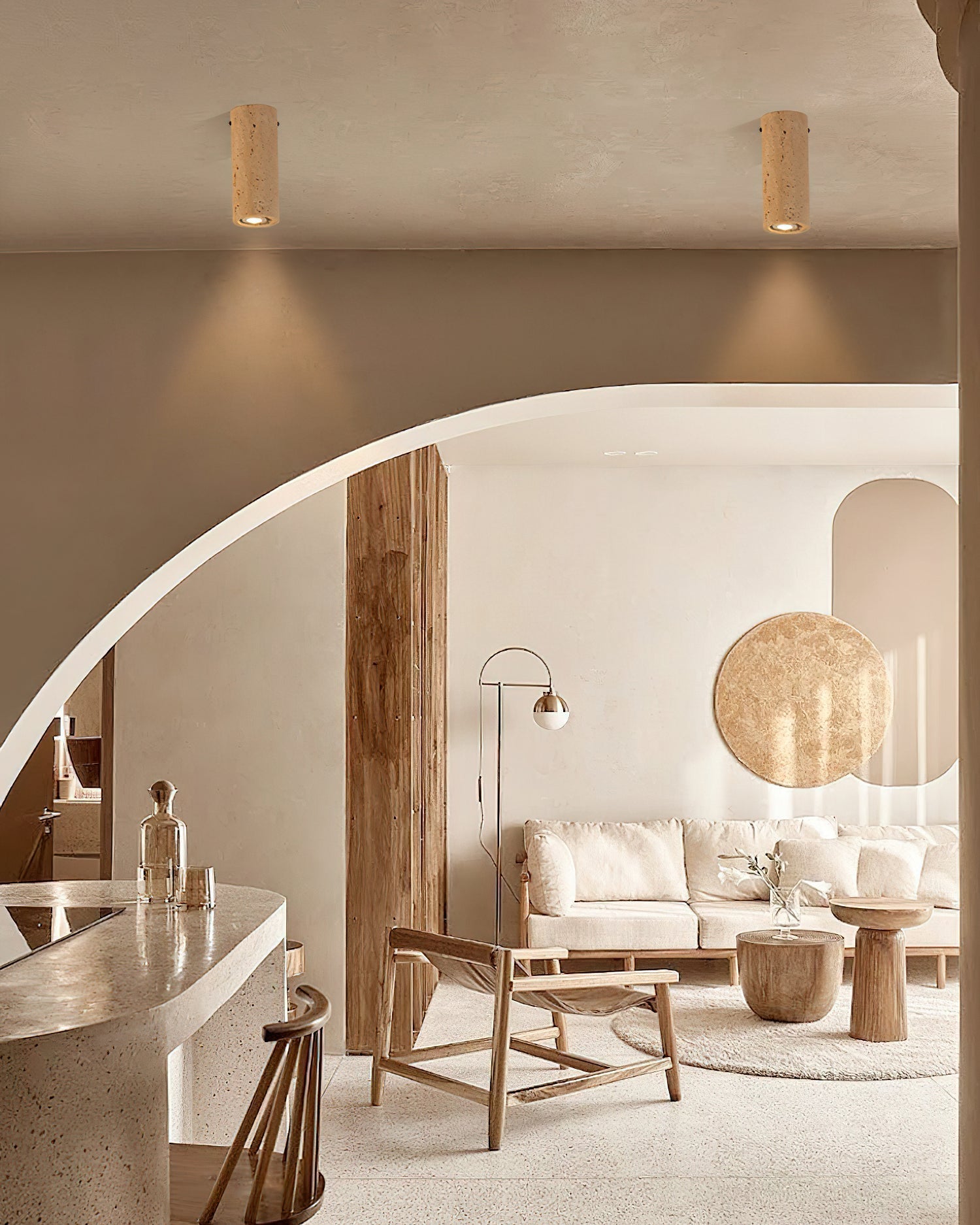 Lampe Plafonnier Shura Travertin – Éclairage Élégant en Pierre Naturelle 5