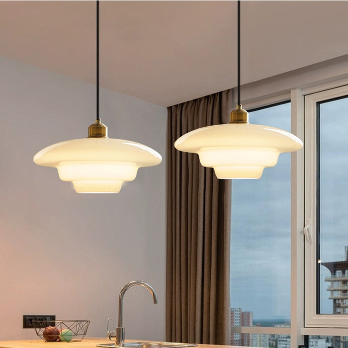 Lampe Suspendue Élégante en Verre Opale – Ambiance Raffinée Pour Votre Intérieur 0