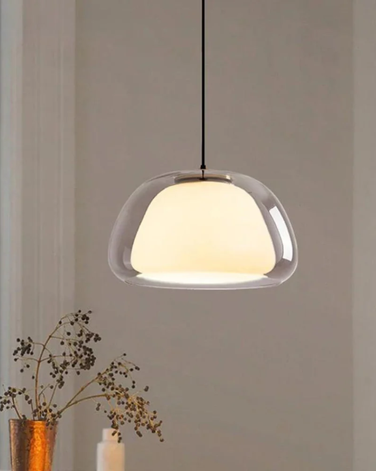 Lampe Suspendue Verre-Boule Duo – Éclairage Chaleureux pour Salle à Manger 8