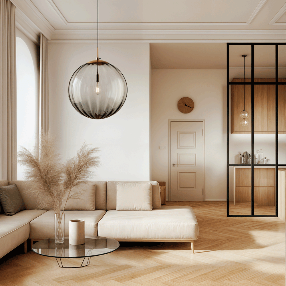 Lampe Suspendue en Verre Cristal – Éclairage Élégant pour Ambiance Chaleureuse 4