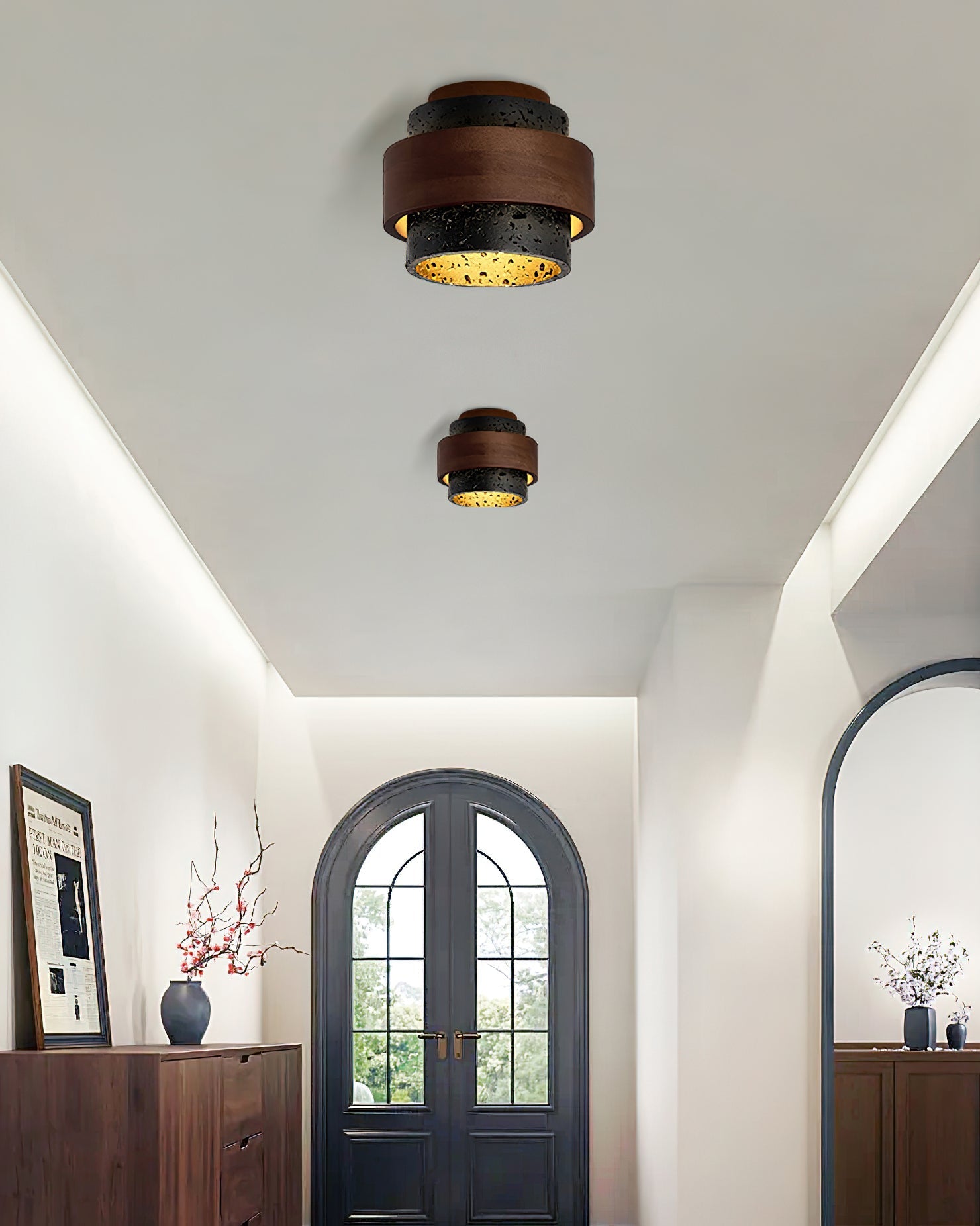 Plafonnier Cole Travertine – Élégance Authentique avec Lumière Douce 3