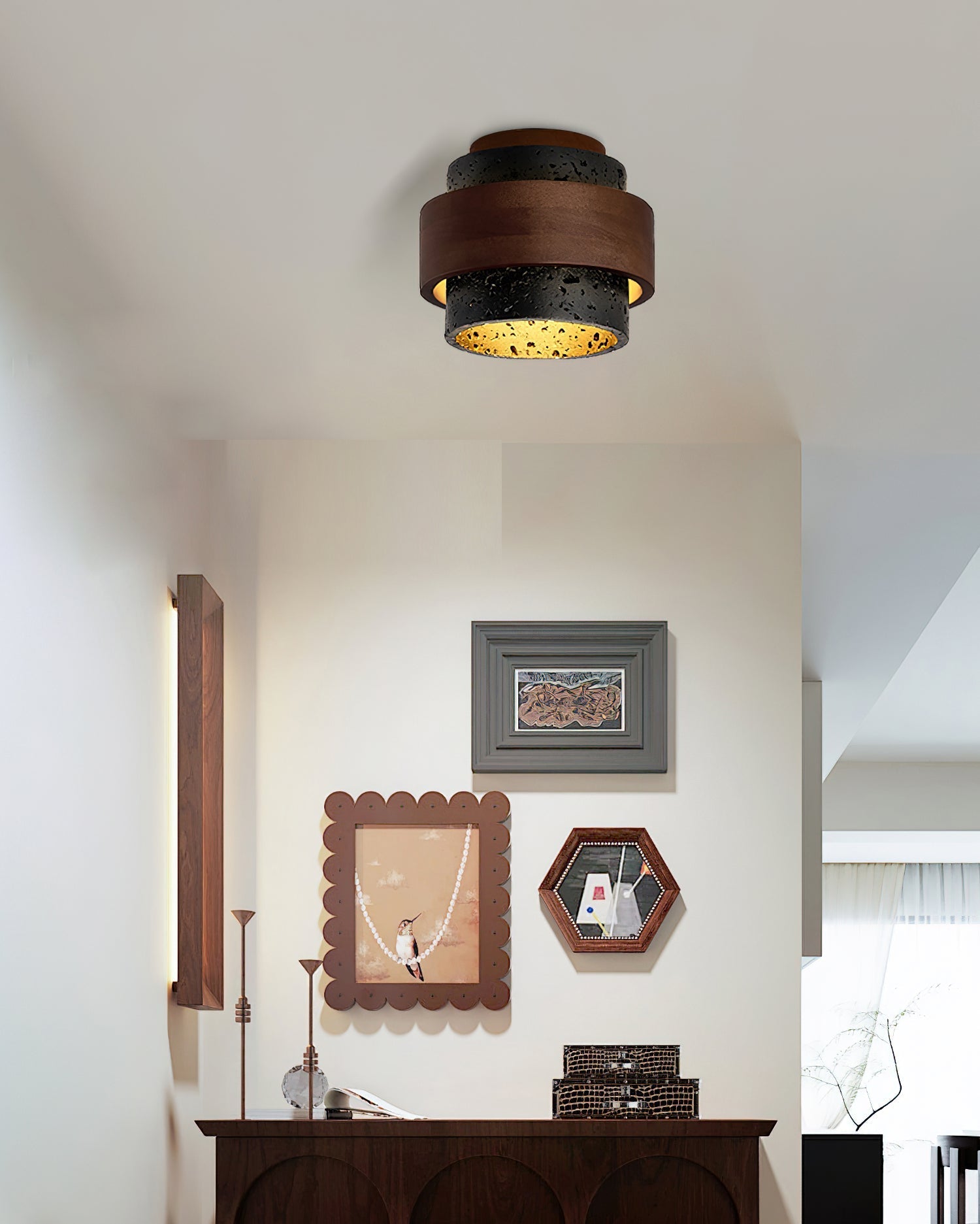 Plafonnier Cole Travertine – Élégance Authentique avec Lumière Douce 5