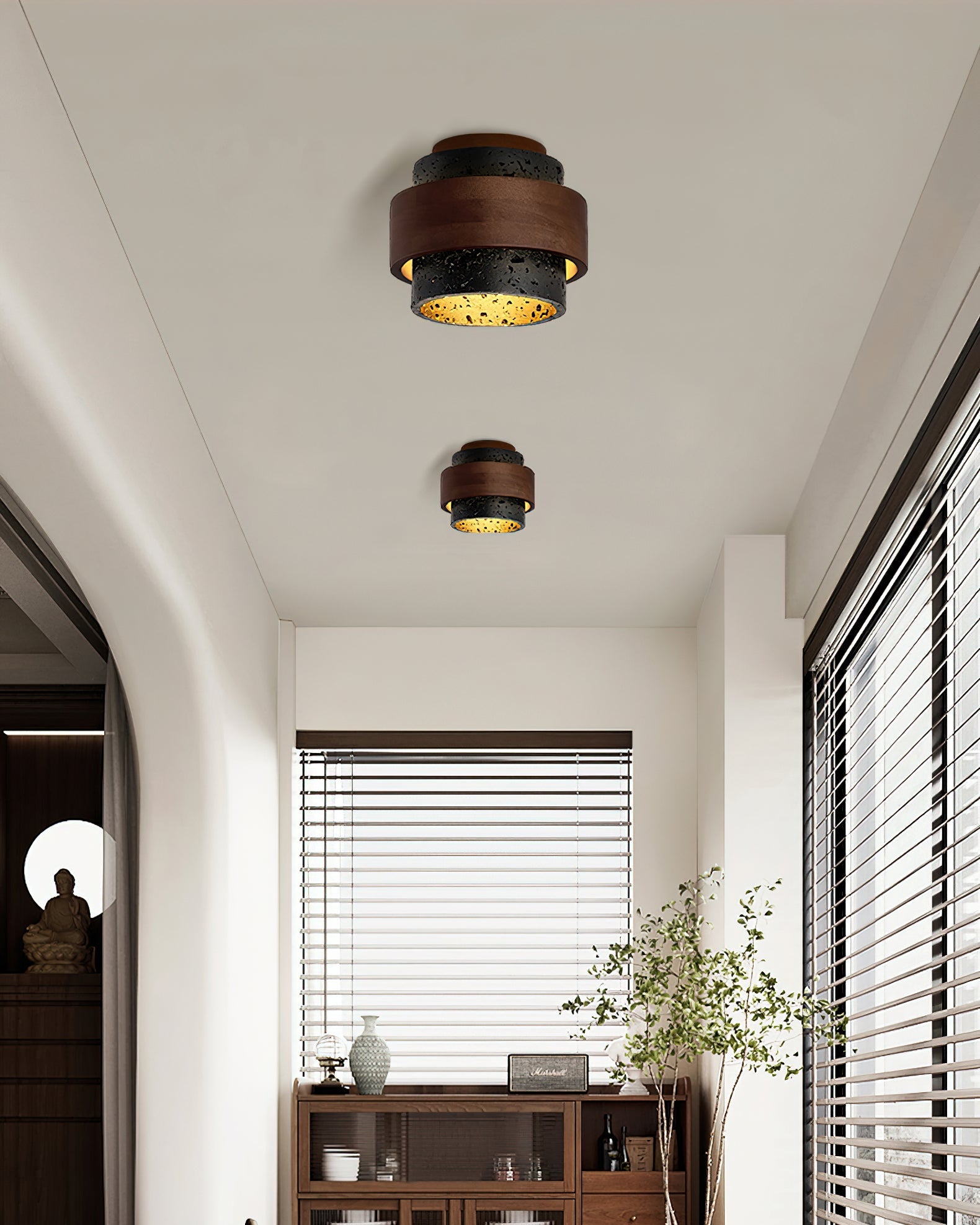 Plafonnier Cole Travertine – Élégance Authentique avec Lumière Douce 6