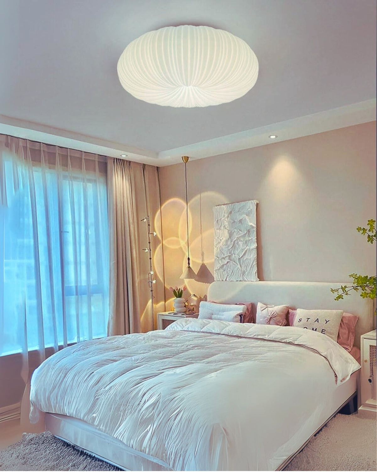 Plafonnier Design Halo Céleste – Éclairage Élégant pour Ambiance Accueillante 5