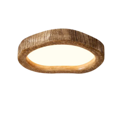Plafonnier Ovale En Bois LED – Éclairage Chaleureux Pour Ambiance Conviviale 0