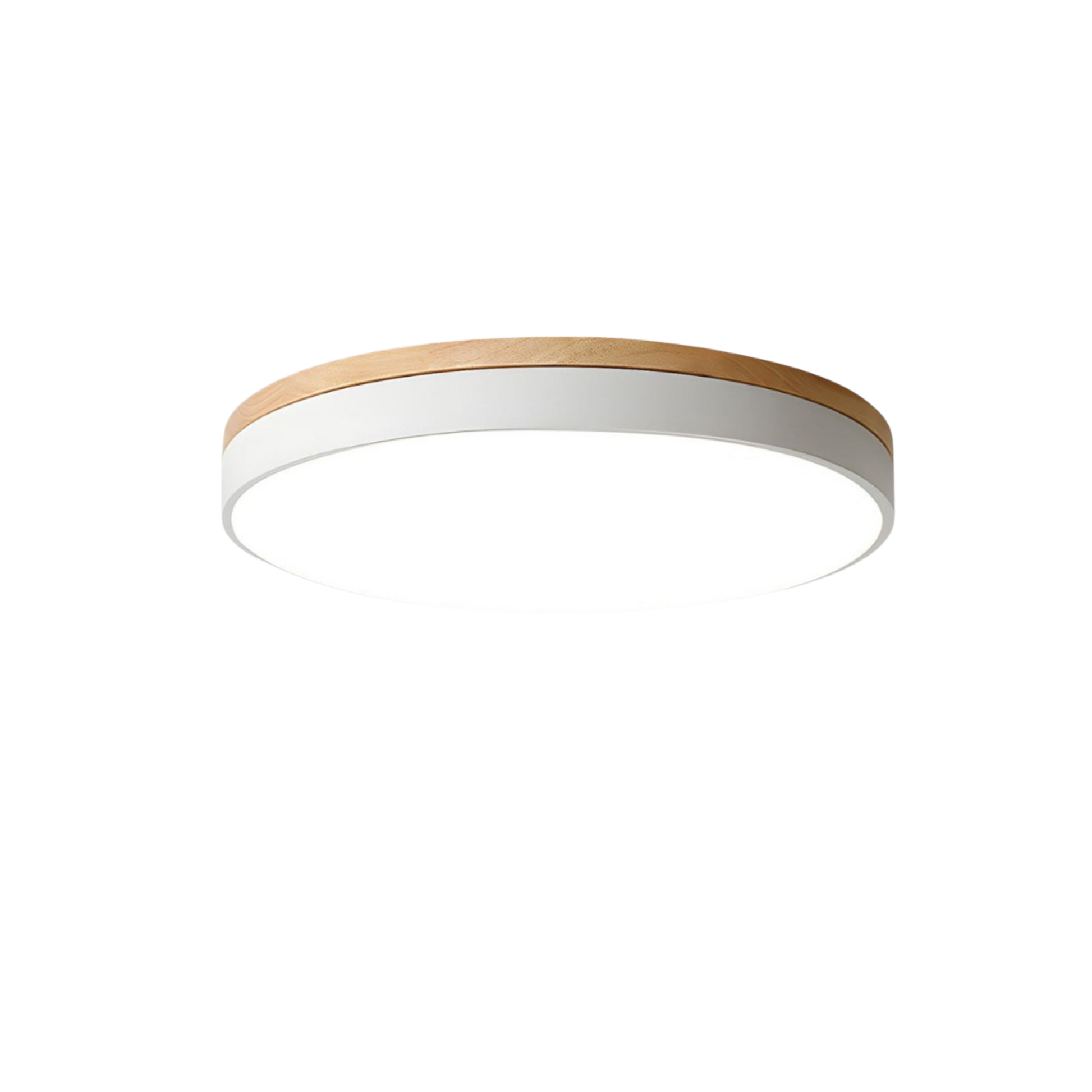 Plafonnier Rond Bois Et Blanc – Éclairage Chic Avec Une Touche Naturelle 0