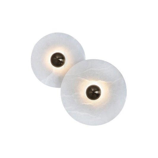 **Runde Alabaster Wandleuchte – Éclairage Élégant Avec Design Unique** 0