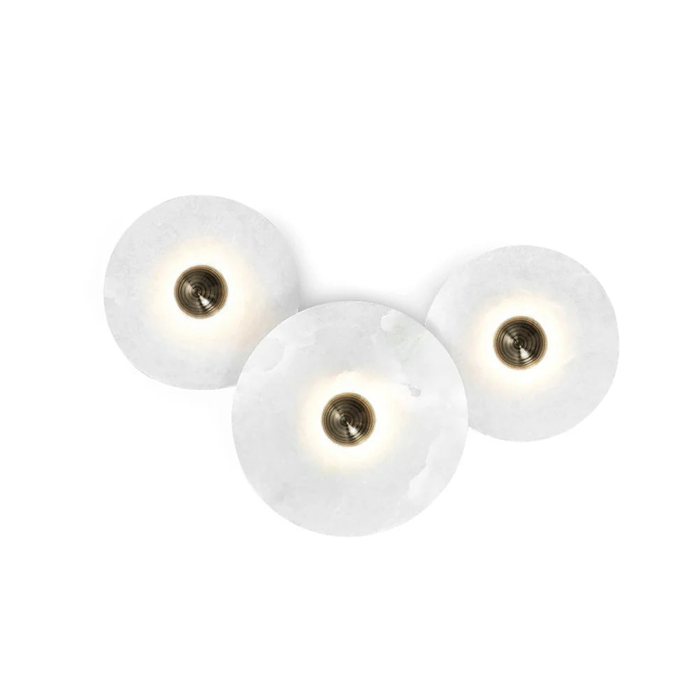 **Runde Alabaster Wandleuchte – Éclairage Élégant Avec Design Unique** 1
