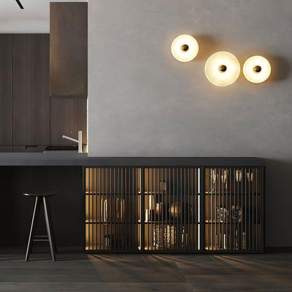 **Runde Alabaster Wandleuchte – Éclairage Élégant Avec Design Unique** 3