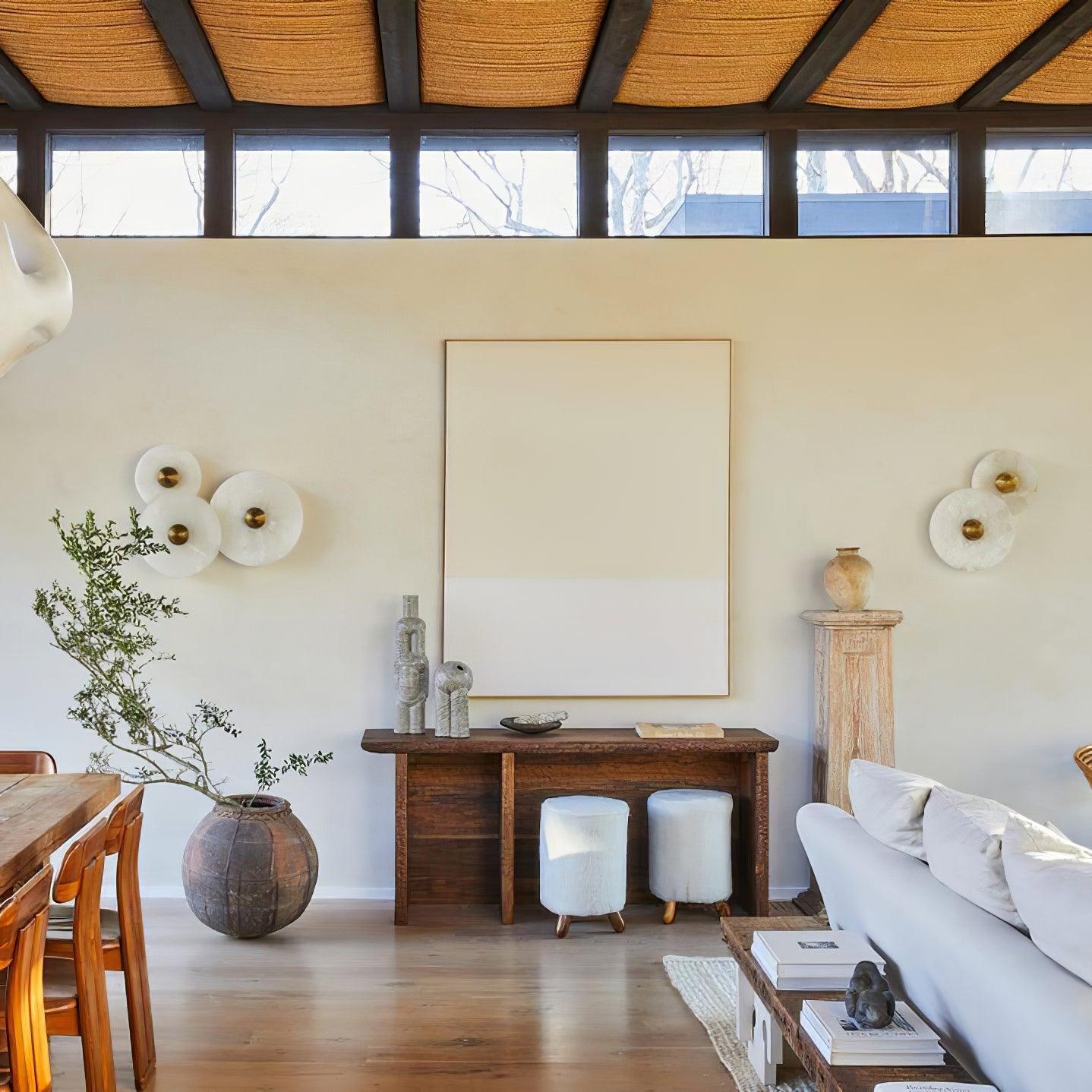 **Runde Alabaster Wandleuchte – Éclairage Élégant Avec Design Unique** 5