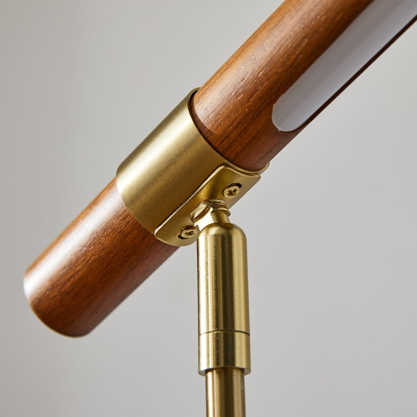 Wood Base LED Lamp with USB Port | Modern Wood LED Desk Lamp with USB | Compact LED Table Lamp – Wood & USB | Axis Compact Swivel Wood LED Table Lamp with USB (18”)