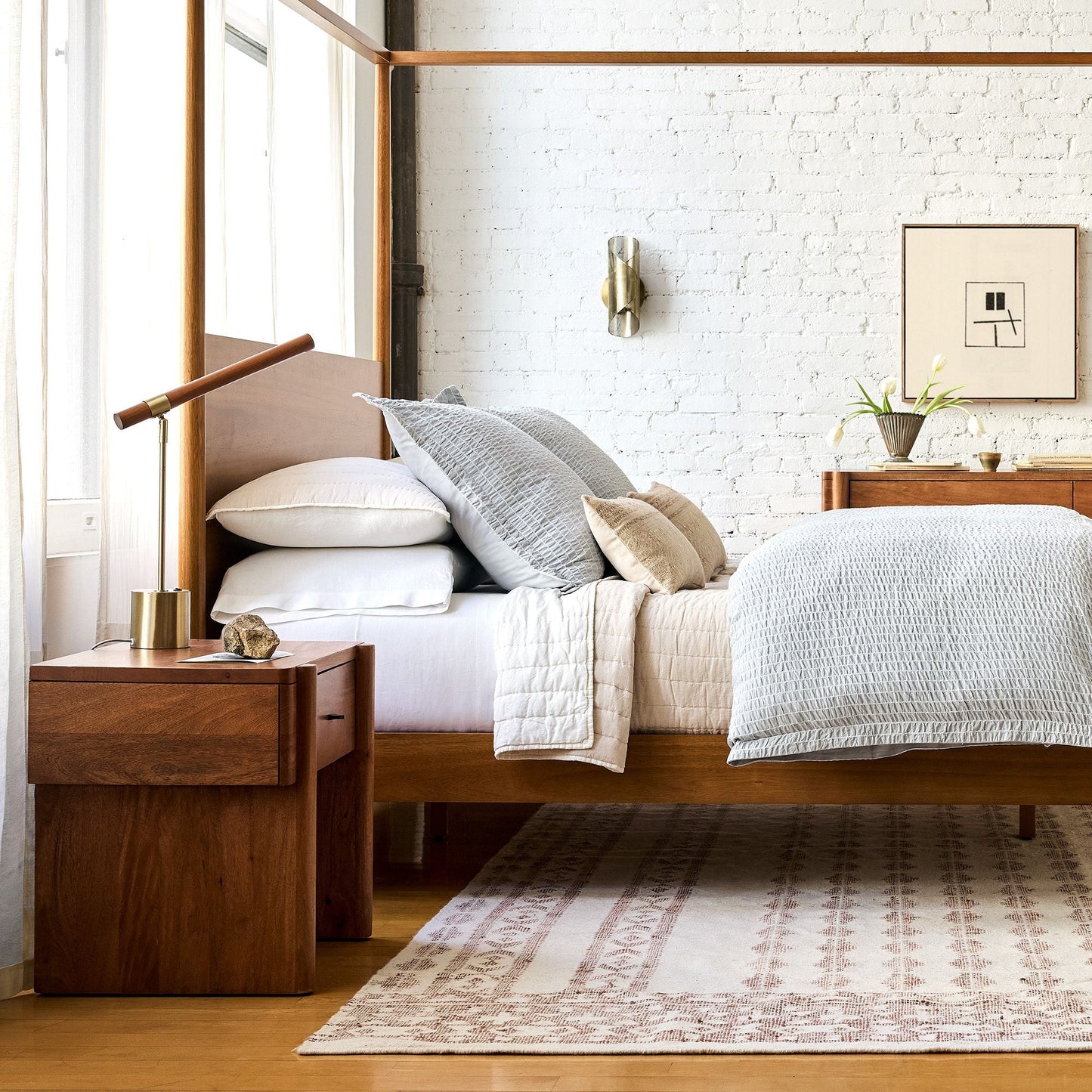 Wood Base LED Lamp with USB Port | Modern Wood LED Desk Lamp with USB | Compact LED Table Lamp – Wood & USB | Axis Compact Swivel Wood LED Table Lamp with USB (18”)