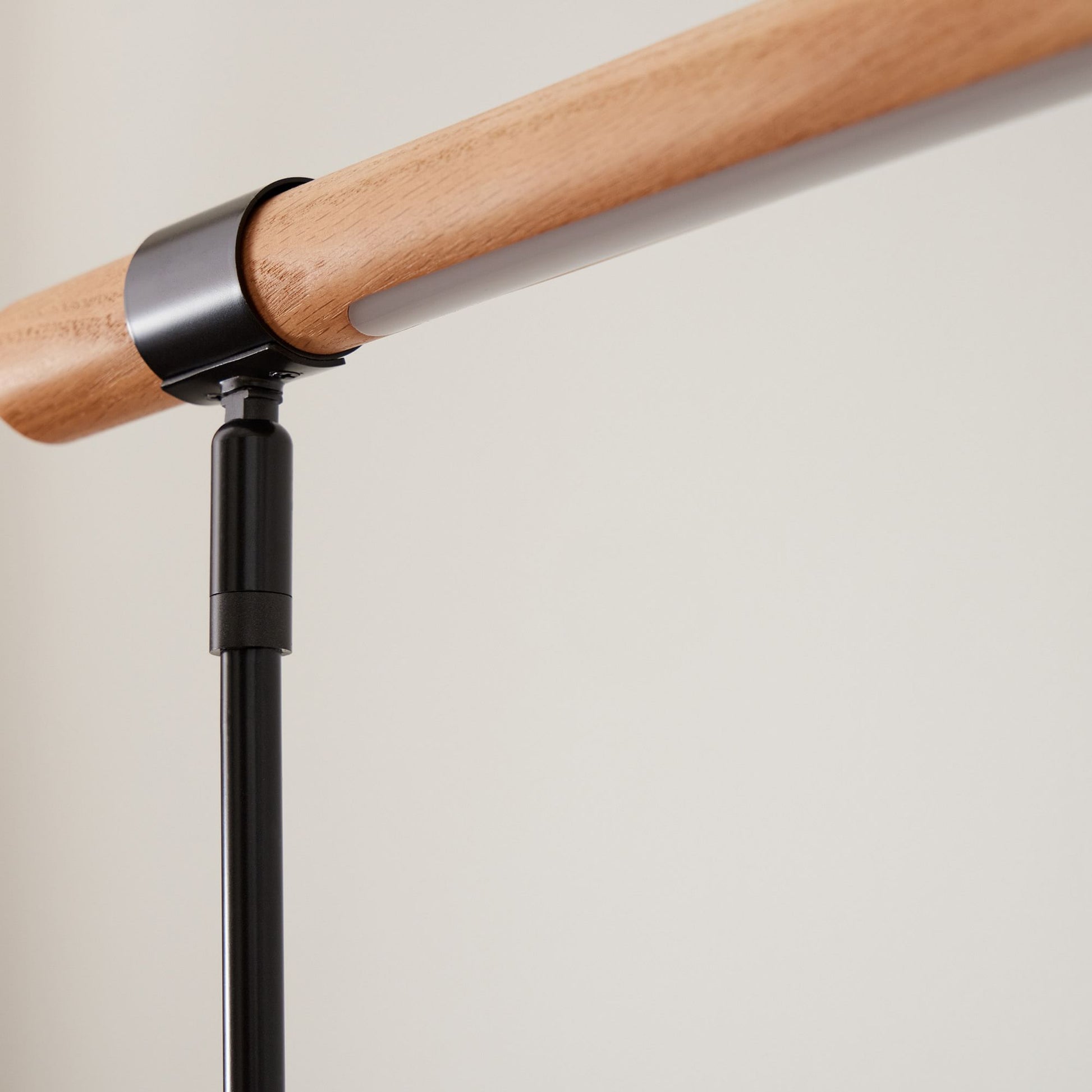 Wood Base LED Lamp with USB Port | Modern Wood LED Desk Lamp with USB | Compact LED Table Lamp – Wood & USB | Axis Compact Swivel Wood LED Table Lamp with USB (18”)