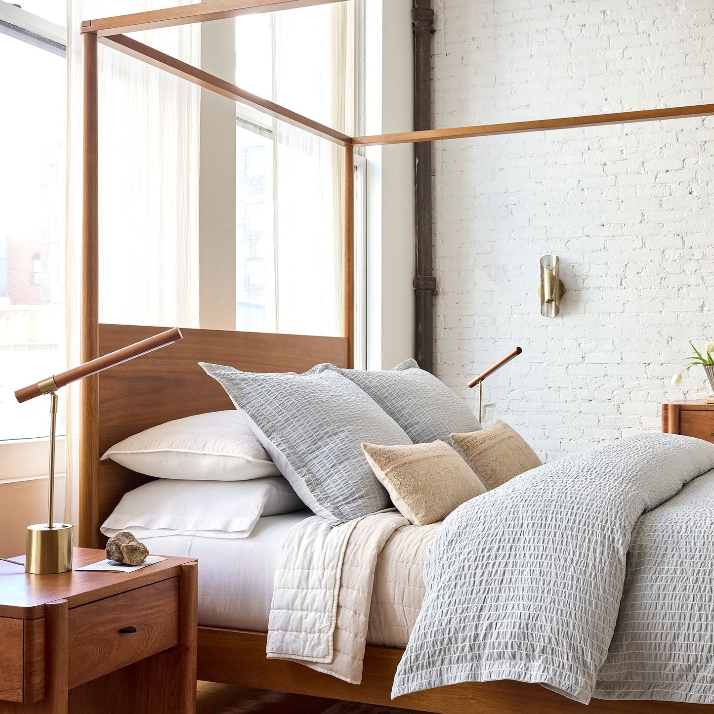 Wood Base LED Lamp with USB Port | Modern Wood LED Desk Lamp with USB | Compact LED Table Lamp – Wood & USB | Axis Compact Swivel Wood LED Table Lamp with USB (18”)