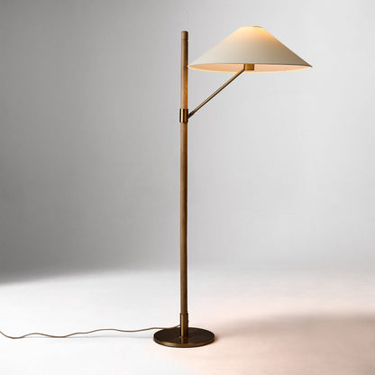 Decor your interior with the Devon Floor Lamp (64"), a refined fusion of antique brass, warm ash wood, and delicate paper. Designed for both residential and contract-grade commercial settings, it offers elegance, durability, and ambient lighting in one striking piece.