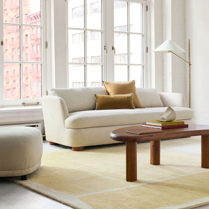 Devon Floor Lamp 64" – Antique Brass & Ash Wood | Modern Ambient Lighting