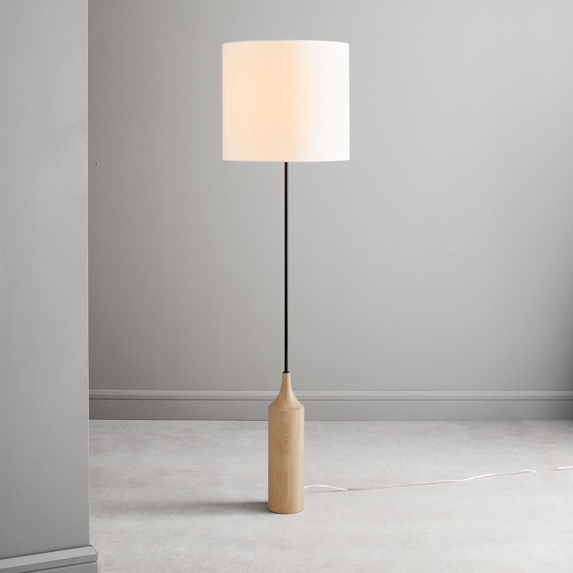 Hudson Wood Base Floor Lamp | 68” Tall, Elegant & Timeless Design