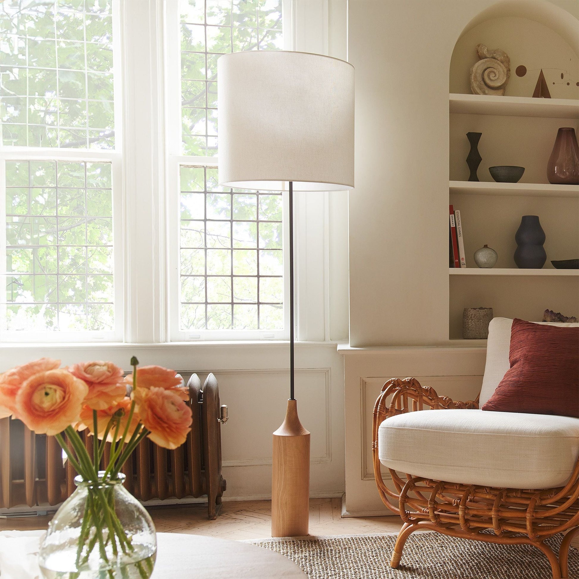 Hudson Wood Base Floor Lamp | 68” Tall, Elegant & Timeless Design