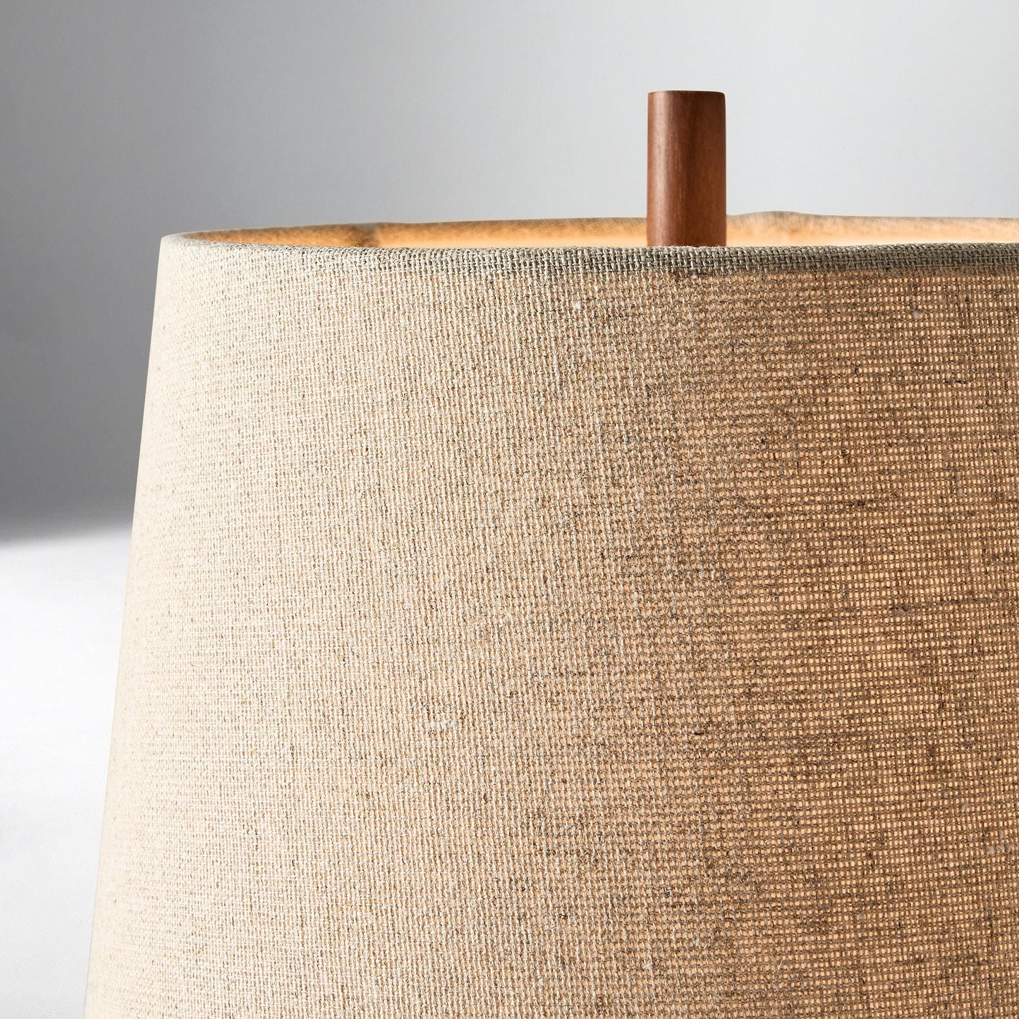 Bingley Ceramic & Wood Table Lamp by Walker & Co – Natural Linen Shade, 16.5"-22", UL Certified Lighting